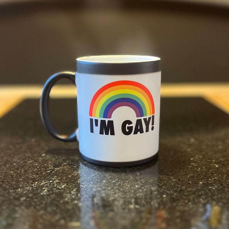 I'm Gay Rainbow Heat Change Mug - Funny Rude Mug | Message Appears as it Heats | Perfect Novelty Gag Gift, Best Funny Gifts and Pride Accessories.