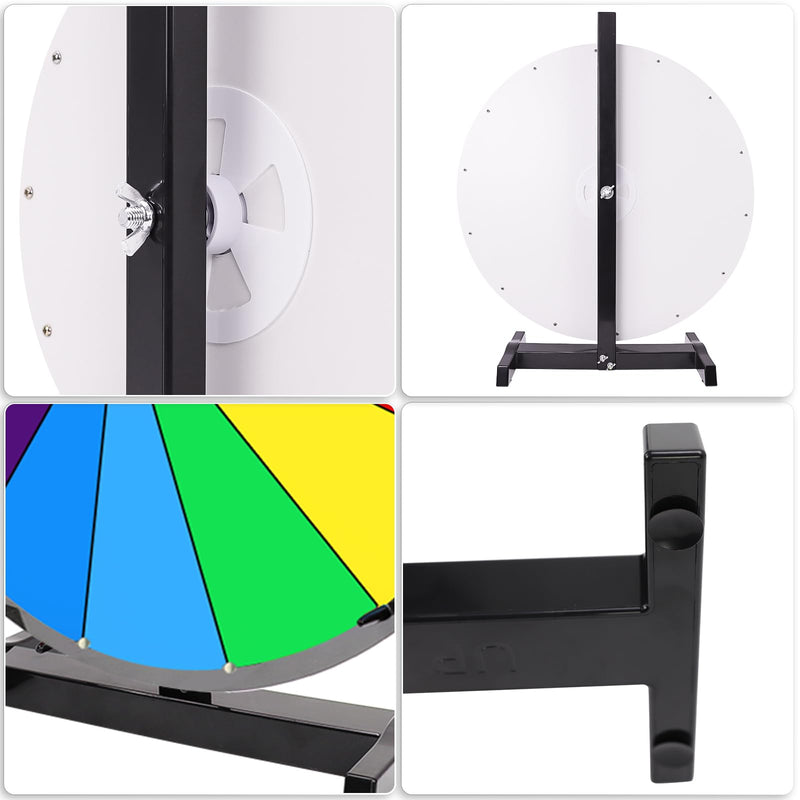 iElyiEsy 18 Inch Spinning Wheel for Prize 14 Slots Tabletop Prize Wheel Spinner with Stand, Dry Erase Marker and Eraser for Trade Show Carnival Party Pub Fortune Game