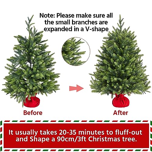 Yaheetech 3ft/91cm Mini Artificial Christmas Tree, Tabletop Xmas Tree with Stable Cement Base Holiday Decoration Green-1 Pack - Gift Guide