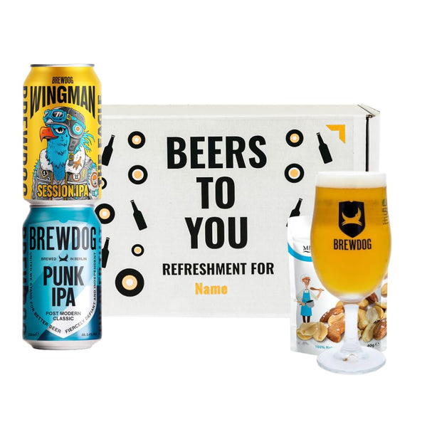 Personalised Brewdog British Craft Beer Gift Set with Brewdog Glass - Premium Selection, Beer Gifts for Men, Women, For Him, For Her, Christmas,