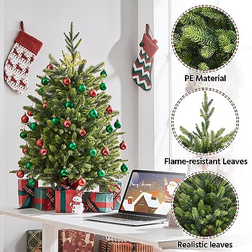 Yaheetech 3ft/91cm Mini Artificial Christmas Tree, Tabletop Xmas Tree with Stable Cement Base Holiday Decoration Green-1 Pack - Gift Guide