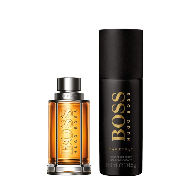 BOSS Men's 2 Piece BOSS The Scent Festive Giftset including an Eau de Toilette 50ml and Spray Deodorant 150ml