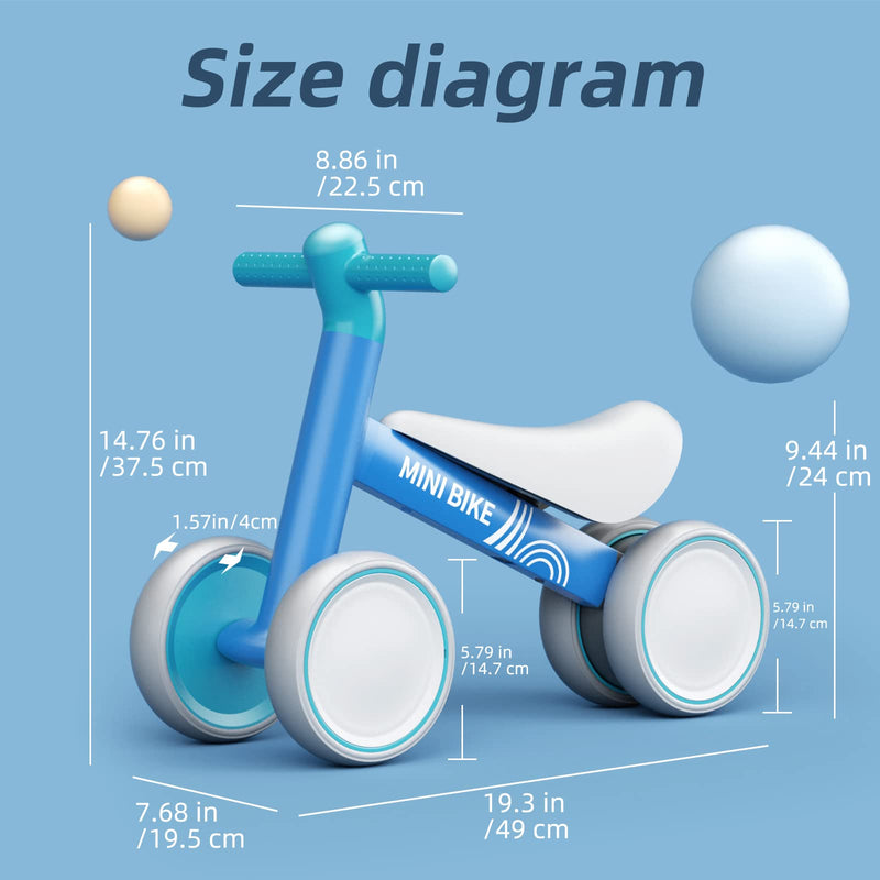 KORIMEFA Baby Balance Bike 1 Year Old Ride On Toys Baby First Bike 1st Birthday for Girls Boys Toddler Bike for 10-24 Months Baby Walker No Pedals
