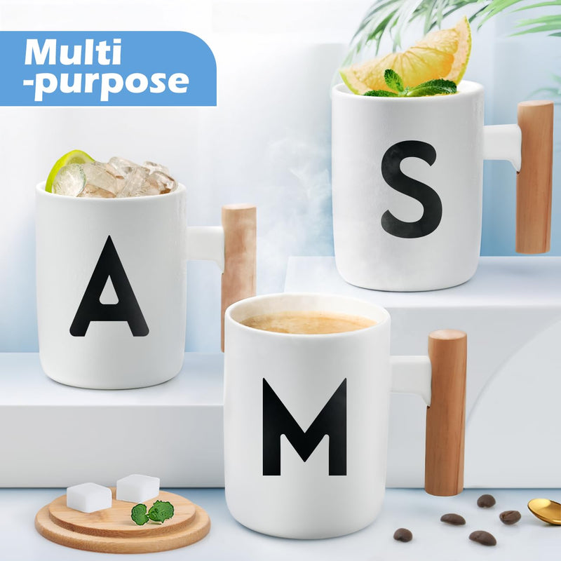 TplusGo A-Z 26 Initial Coffee Mugs Personalised Birthday Gifts for Women Men Her Him Girlfriend Mum Best Friend Sister Friendship Teacher Valentines Christmas Gifts for Dad, Gift with Names - Gift Guide