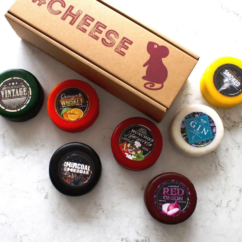 The Chuckling Cheese Company Rainbow Cheese Gift Box | 7 Cheese Truckles Selection Box | Foodie Gifts, Cheese Gifts for Him, Cheese Selection, Birthday Gifts - Gift Guide