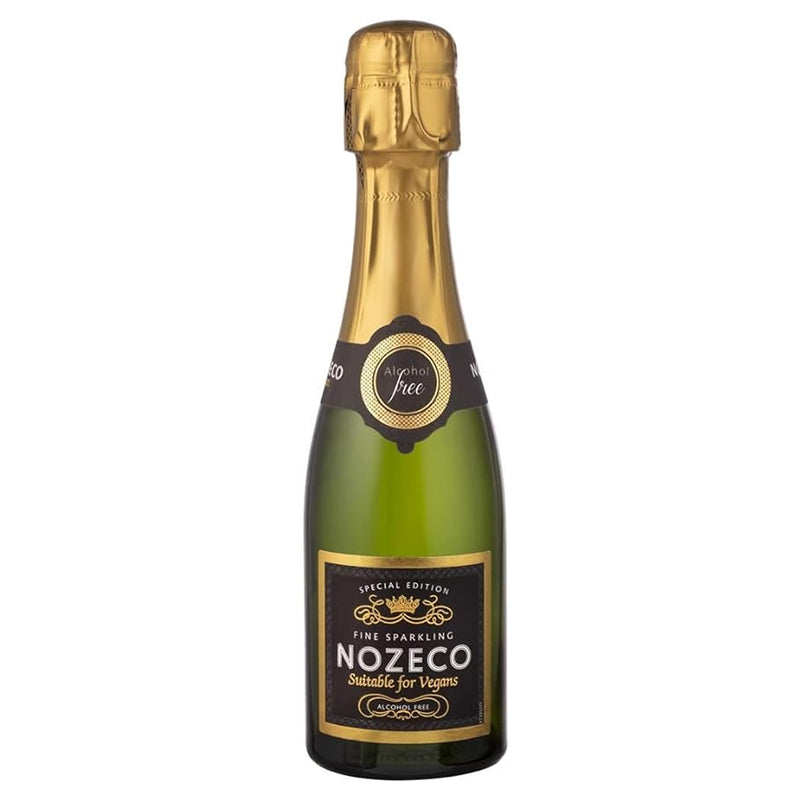 Christmas Non Alcoholic Sparkling Wine Mini Treat Bag Hamper: 2 x Alcohol Free 200ml, Passion Fruit Syrup 50ml, Truffles Jute Gift Set (Non Alcoholic 2)