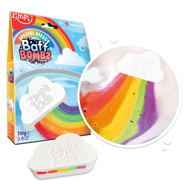 Large Cloud Rainbow Bath Bomb from Zimpli Kids, Magically Creates Multi-Colour Special Effect, Birthday Gifts for Boys & Girls, Pocket Money Toys for Children, Vegan Friendly & Cruelty Free - Gift Guide