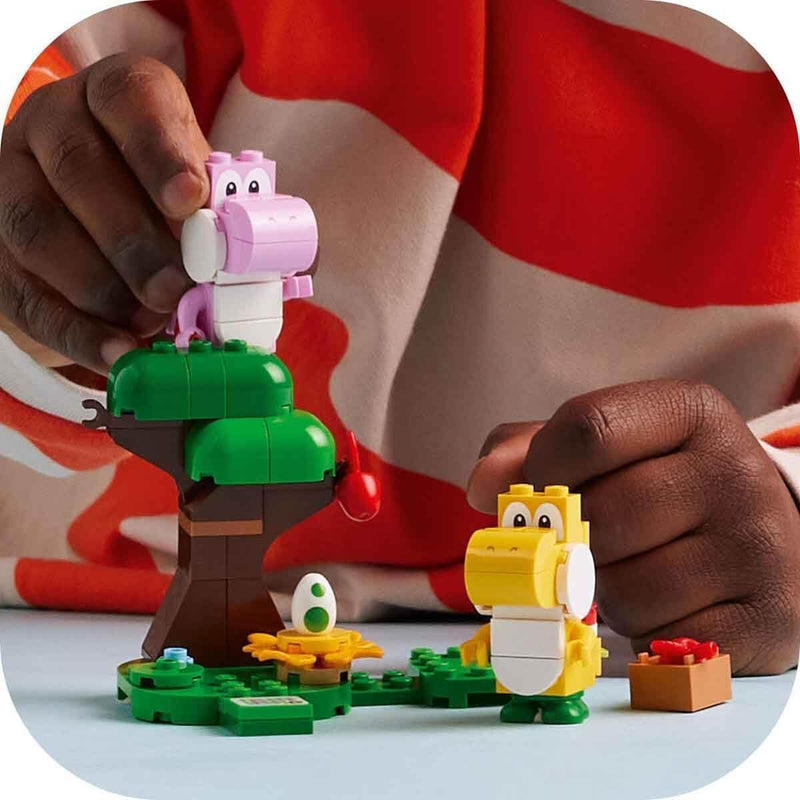LEGO Super Mario Yoshis’ Egg-cellent Forest Expansion Set, Collectible Role-Play Toy for 6 Plus Year Old Boys, Girls & Kids with 2 Brick-Built Yoshi Character figures, Small Gifts for Gamers 71428
