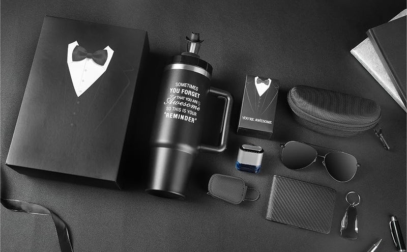 YMing Mens Birthday Gift, Gifts for Him w/Mug, Wallet, Sunglasses Gift for Birthday | Xmas | Valentines | Anniversary | Fathers Day | Retirement, Personalized for Dad, Husband, Boyfriend, Colleague