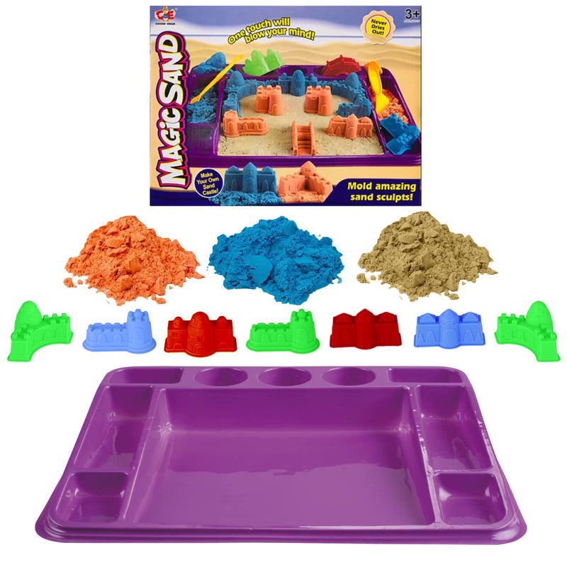 xwin Magic Sand Play Set, Mold Amazing Sand Sculpts 750g with Box Accessories Shape Molds, Fun Gifts Toy for Boys & Girls, Make Your Own Craft Activity for Kids - Gift Guide
