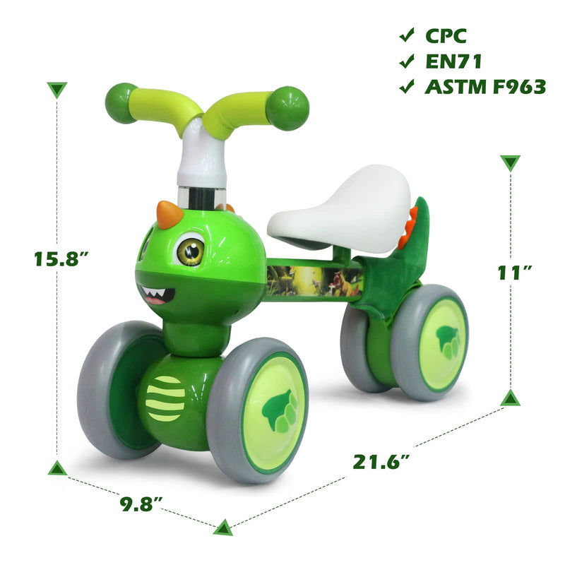 XIAPIA Baby Balance Bike 1 2 3 Years Old Boys Girls Toddler Ride on Toys for 1 Year Old Baby Trike Garden toys 1 st Birthday Gift for Girls Boys Baby Bike Walker No Pedals (Dinosaur)