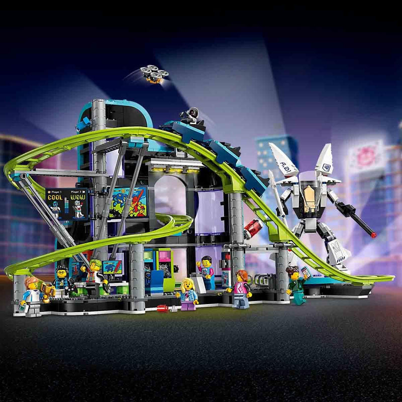 LEGO City Robot World Roller-Coaster Park Set, Creative Building Toy for 8 Plus Year Old Boys & Girls, Fairground Playset with 8 Minifigures, Fun Gift for Kids 60421