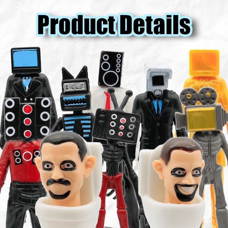 Skibidi Toy Figures Set 9 PCS, Fun Stuff For For Endless Entertainment, for Halloween and Game fans. (9PCS)
