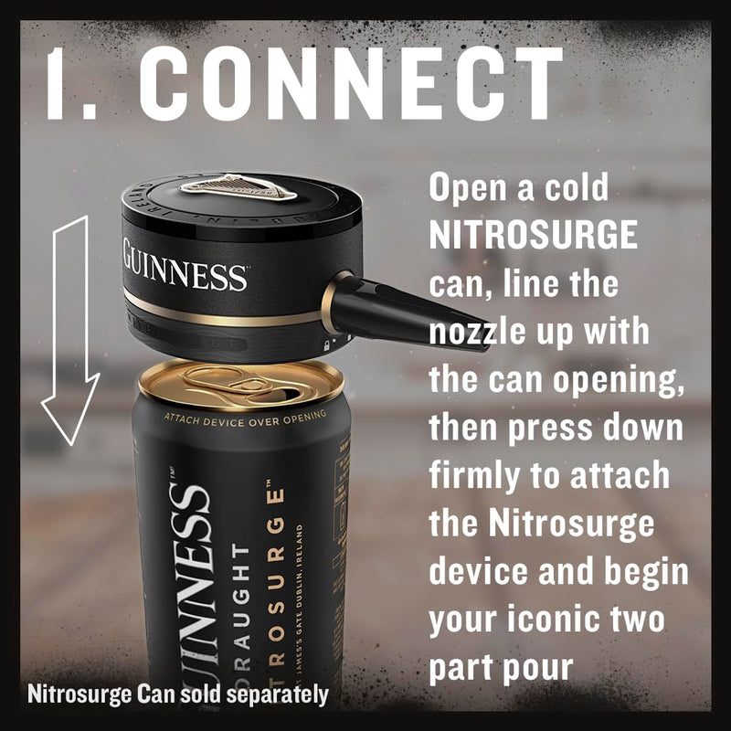 Guinness Draught Nitrosurge Device, Stout Beer, Perfect Pub Pour at Home, Rich Smooth Head & Sweetness of Malt Balanced with Hops, Cans Sold Separately, Device Only