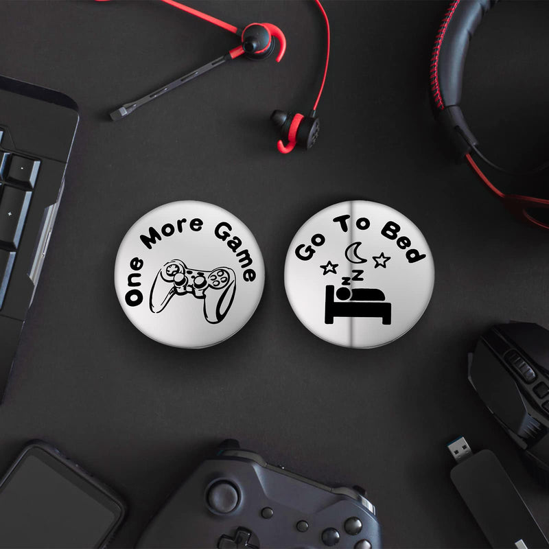 Cobee Funny Destiny Flip Coins, Double Sided Gaming Novelty Coin - One More Game/Go to Bed Gift Decision Maker Coin Gifts for Boyfriend Girlfriend Husband Son Lover Birthday(Silver) - Gift Guide