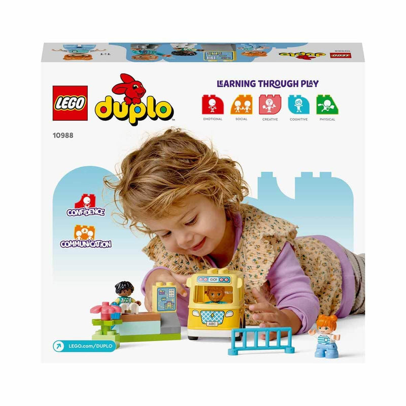 LEGO DUPLO The Bus Ride Set, Learning Toy To Help Build Social and Fine Motor Skills, with Vehicle and Figures, Preschool Educational Gift for 2+ Years Old, Toddlers, Boys and Girls 10988