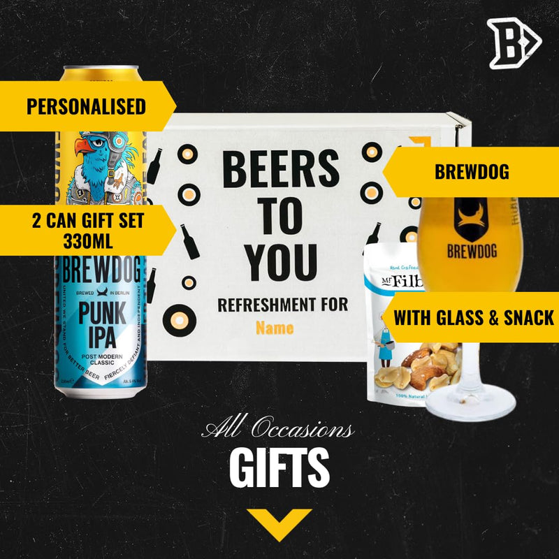 Personalised Brewdog British Craft Beer Gift Set with Brewdog Glass - Premium Selection, Beer Gifts for Men, Women, For Him, For Her, Christmas,