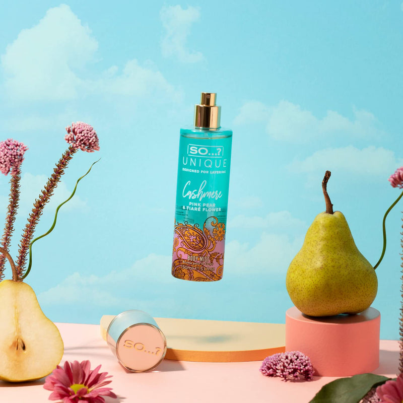 So…? Unique Mini Mist Womens Gift Set with Vanilla Candy, Sweet Pea, Truffle Cream, & Cashmere, Body Mist Fragrance Spray Set (4 x 50ml.)