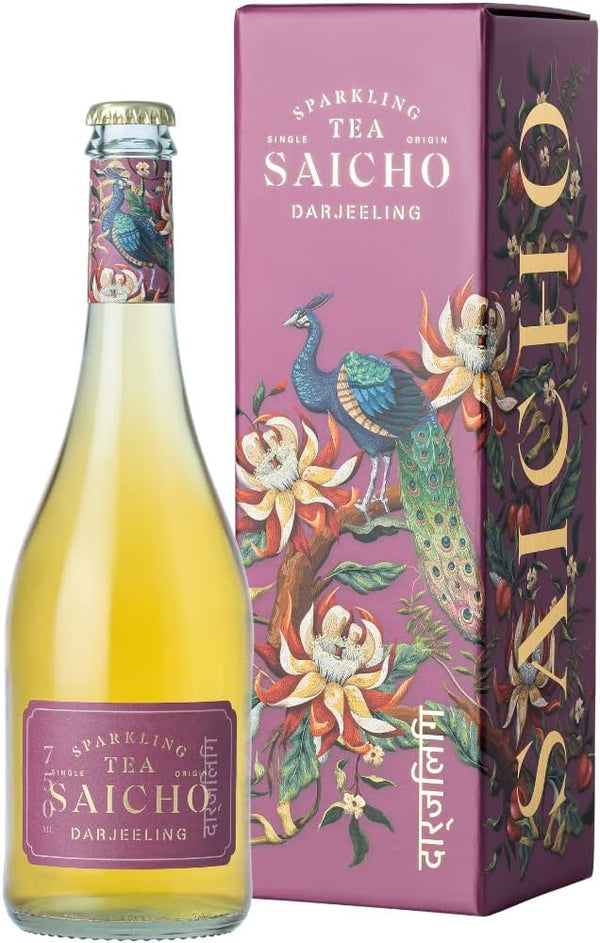 Saicho | Luxurious Non-Alcoholic Darjeeling Sparkling Tea - Notes of Mandarin, Ginger, Wood Spice & Dry Tannins - 750ml Bottle - Gift box included