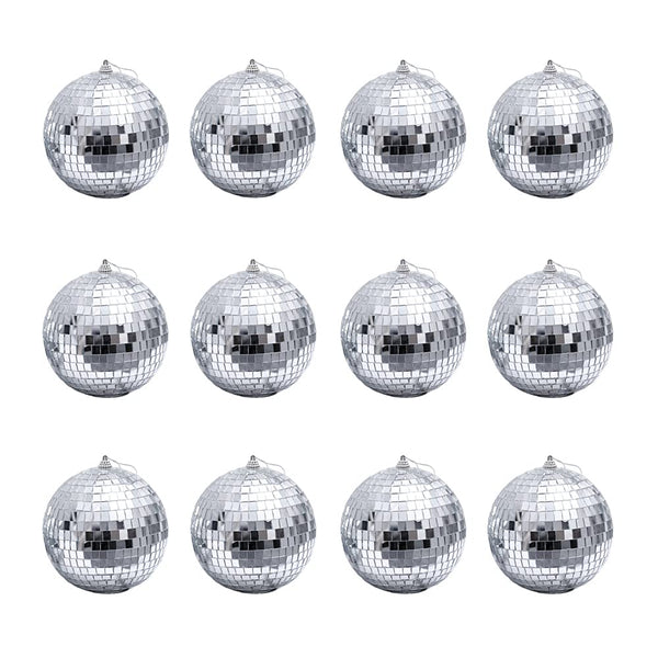 12 Pcs 1.2 Inch Silver Mirror Disco Balls Christmas Tree Bauble Hanging Ball for Home Party Christmas Wedding Decoration Lighting Effect - Gift Guide