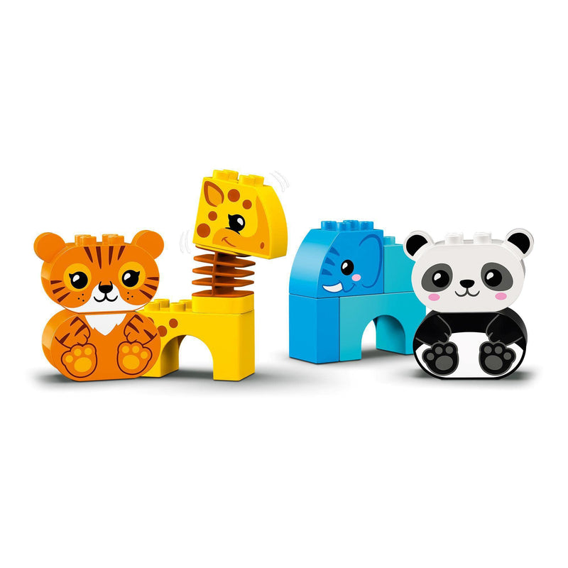 LEGO 10955 DUPLO My First Animal Train, Toys for Toddlers and Kids 1.5-3 Years Old with Elephant, Tiger, Panda and Giraffe Figures, Learning Toy