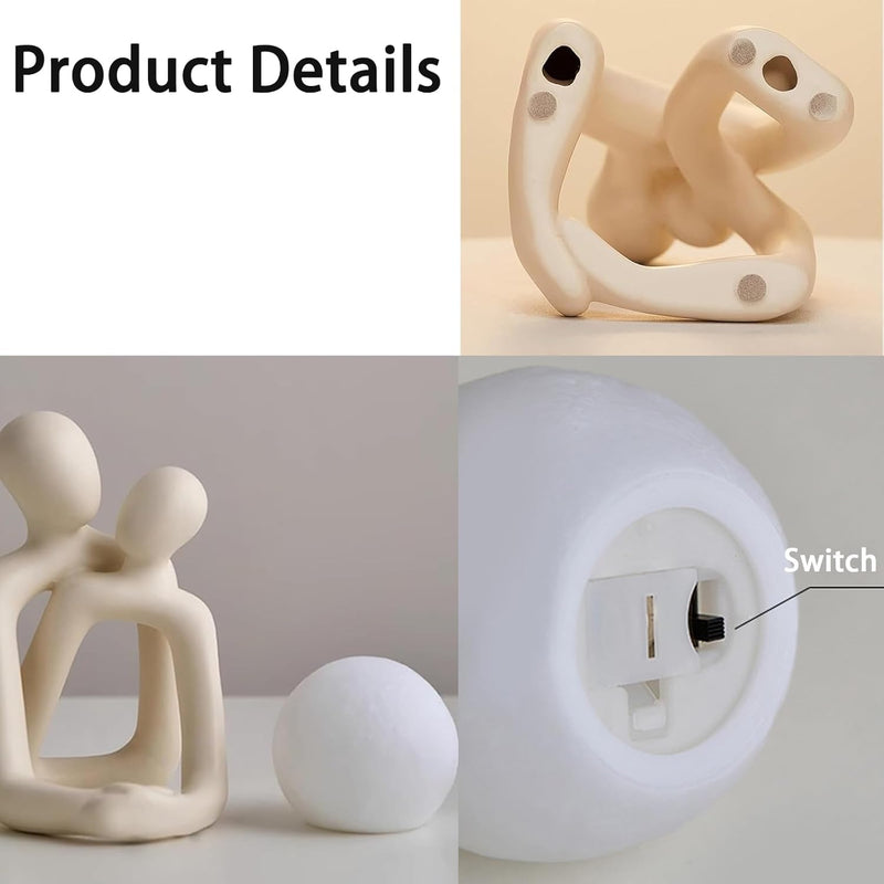 Noetoy Gifts for Girlfriend Boyfriend,Romantic Couple Statue Night Light,Wedding Gifts for Couple,Engagement Valentine's Day Present Modern Ornaments for Bookshelf Bedroom Living Room - Gift Guide