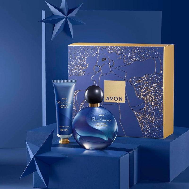 Avon Far Away Beyond The Moon Two Piece Gift Set with Far Away Beyond The Moon Eau de Parfum 50ml and Hand Cream 30ml