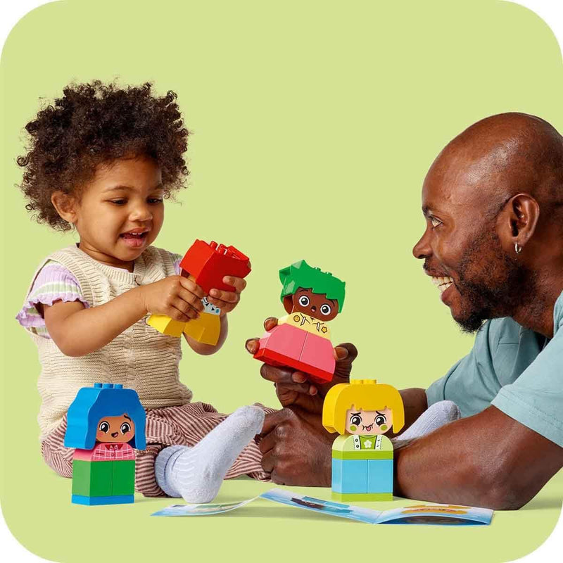 LEGO DUPLO My First Big Feelings & Emotions, Customisable Early Development Activity Learning Toys with 23 Coloured Building Bricks and 4 Characters for Toddlers & Kids Aged 18 Months Old Plus 10415