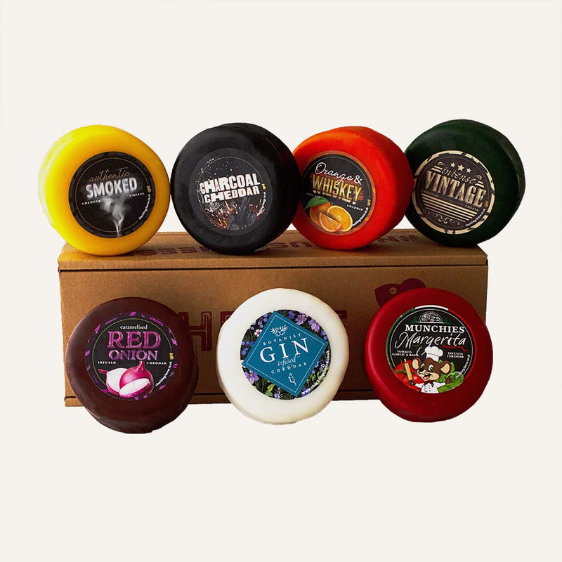 The Chuckling Cheese Company Rainbow Cheese Gift Box | 7 Cheese Truckles Selection Box | Foodie Gifts, Cheese Gifts for Him, Cheese Selection, Birthday Gifts - Gift Guide