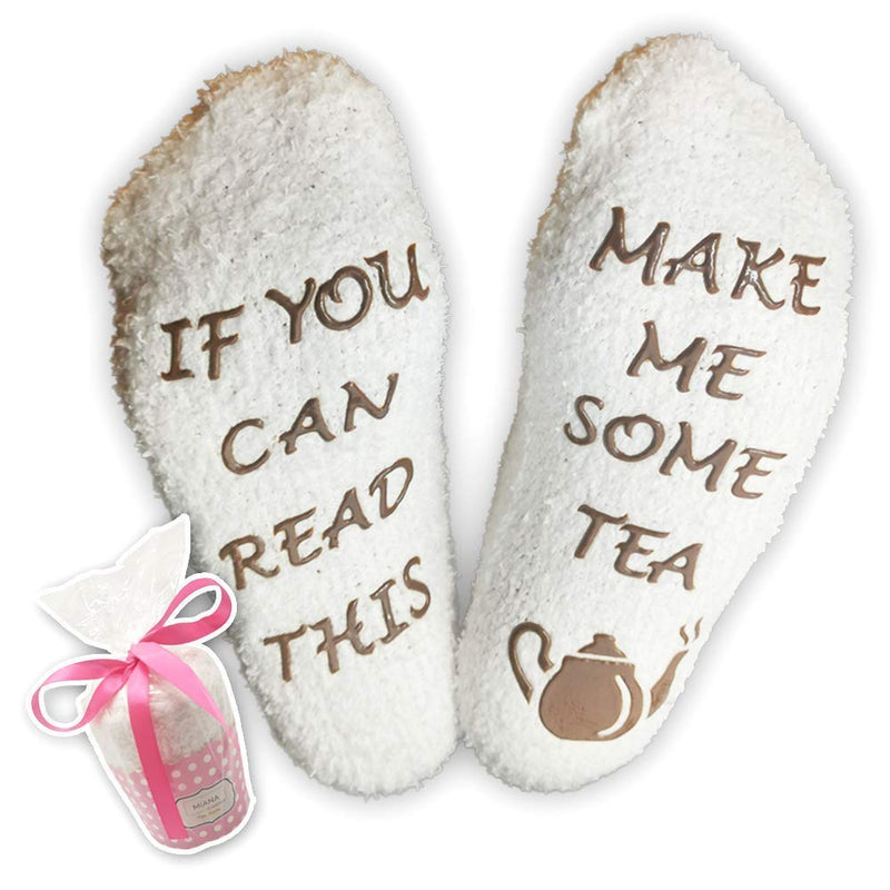 If You Can Read This Make Me Some Tea Funny Socks Cupcake Gift Packaging Fuzzy Warm Cotton Great Gifts For Women Wife Hostess Housewarming Novelty Romantic Birthday Present Tea - Gift Guide