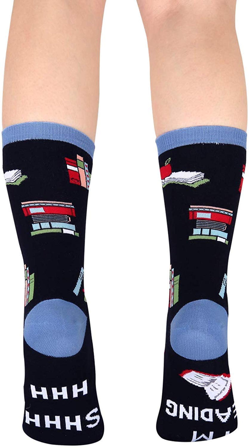 Himozoo 'SHHHHHH, I'M READING' Socks Novelty Funny Socks for Men Women Readers and Bibliophiles Gifts…