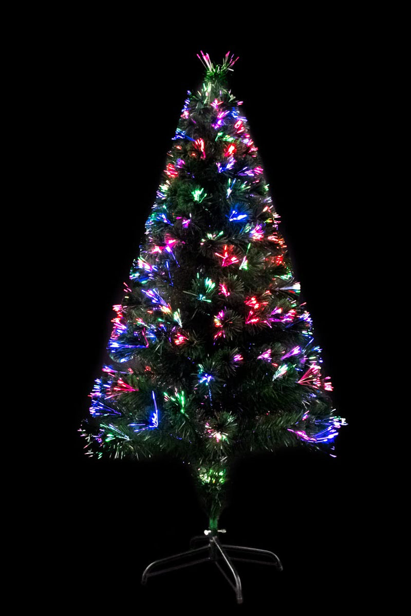 SHATCHI 2Ft/60cm Fibre Optic Christmas Multicolour Changing LED Decorations-Pre-Lit Green Artificial Xmas Tree Colourful Lights, PVC, 2ft - Gift Guide