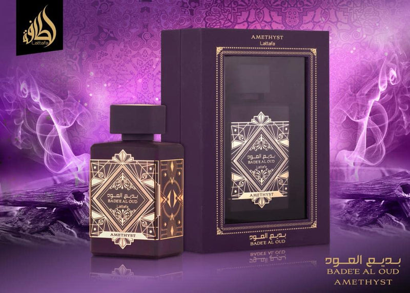 Badee Al Oud Amethyst 100ml | Eau de Parfum | Vanilla, Rose, Oud | Seductive Scent for Women by aClickAway