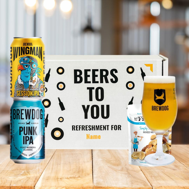 Personalised Brewdog British Craft Beer Gift Set with Brewdog Glass - Premium Selection, Beer Gifts for Men, Women, For Him, For Her, Christmas,