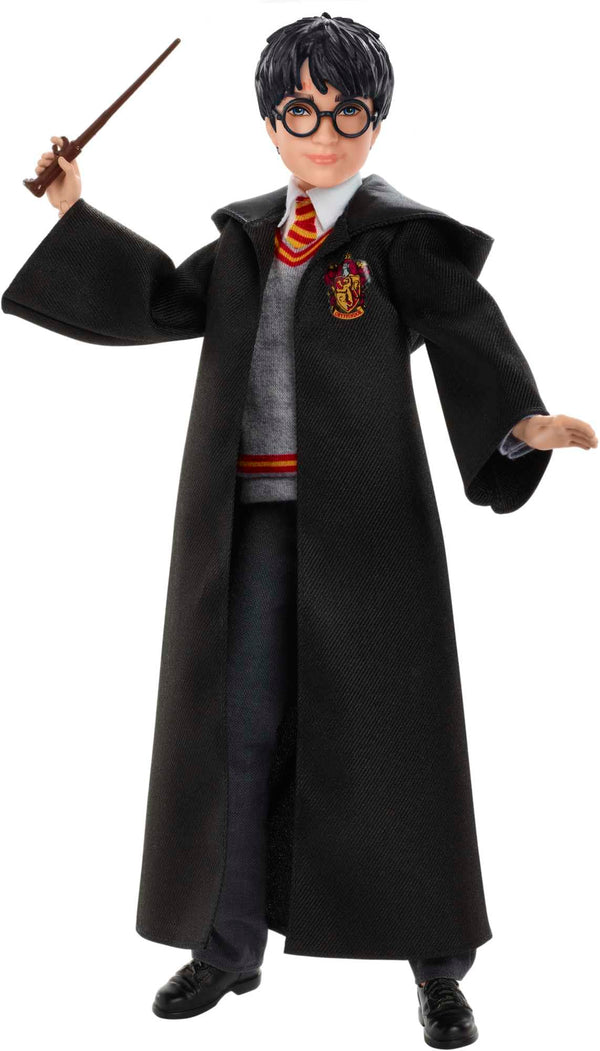 Mattel Harry Potter Collectible Doll (10.5-in) with Hogwarts uniform, Gryffindor Robe and Wand, FYM50