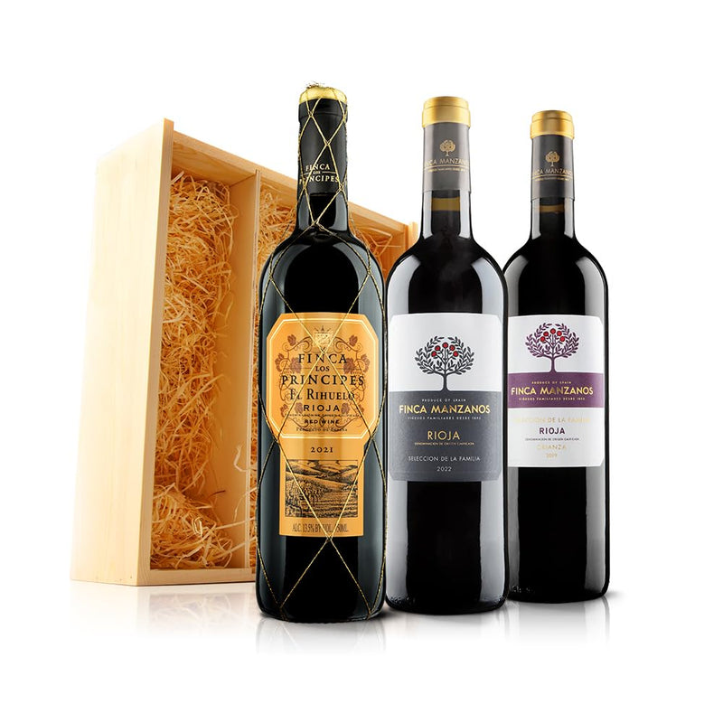 Virgin Wines - Classic Rioja Red Wine Trio in Wooden Gift Box - 3 Bottles (75cl)