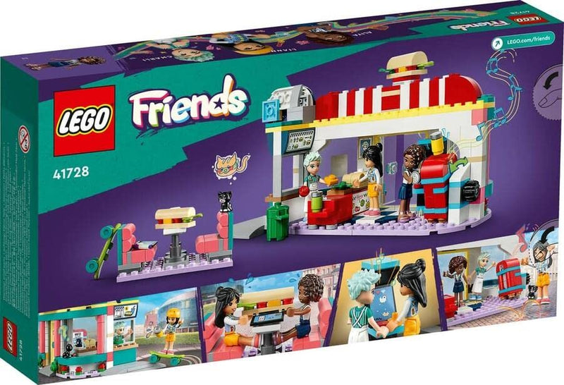 LEGO Friends Heartlake Downtown Diner Restaurant Playset, Toy for Kids Aged 6 Plus, Birthday Gift Idea with Liann, Aliya and Charli Mini-Dolls, 2023 Series Characters 41728