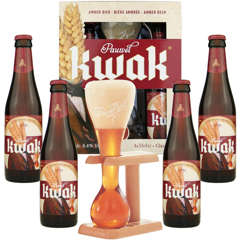 Kwak Belgian Beer Gift Set with Glass - Belgian Beer Gifts for Men, Birthday Gifts for Men and Women, Beers and Lagers Offers Belgian Gift Beer Pack Alcohol Gift Set - Gift Guide