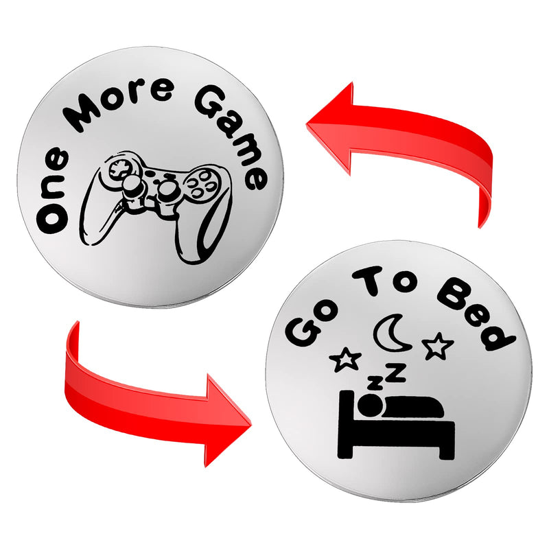Cobee Funny Destiny Flip Coins, Double Sided Gaming Novelty Coin - One More Game/Go to Bed Gift Decision Maker Coin Gifts for Boyfriend Girlfriend Husband Son Lover Birthday(Silver) - Gift Guide