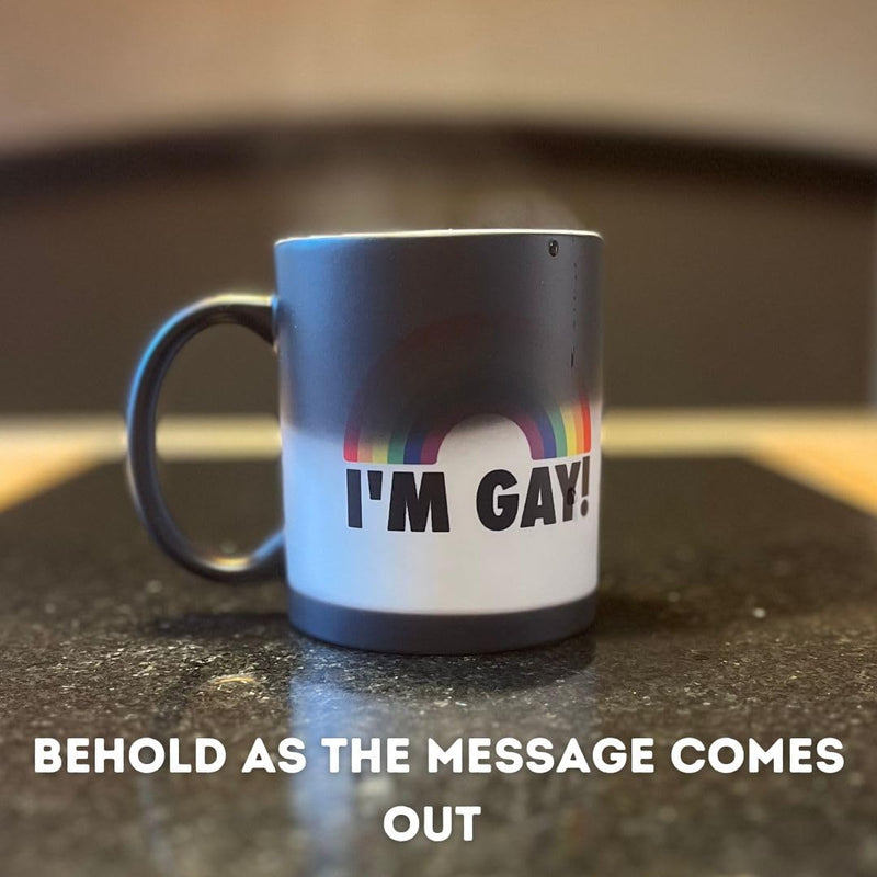I'm Gay Rainbow Heat Change Mug - Funny Rude Mug | Message Appears as it Heats | Perfect Novelty Gag Gift, Best Funny Gifts and Pride Accessories.