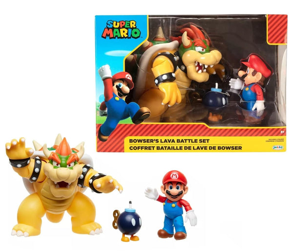 Nintendo Bowsers Lava Battle Set Action Figures, 2 Figures Included, Yellow