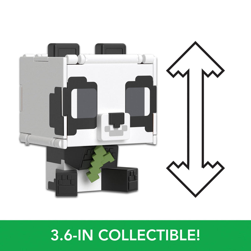 Mattel Minecraft Flippin’ Figs Figures Collection with 2-in-1 Fidget Play, 3.75-in Scale, Large Heads & Pixelated Design (Characters May Vary), HTL48, Black and White - Panda