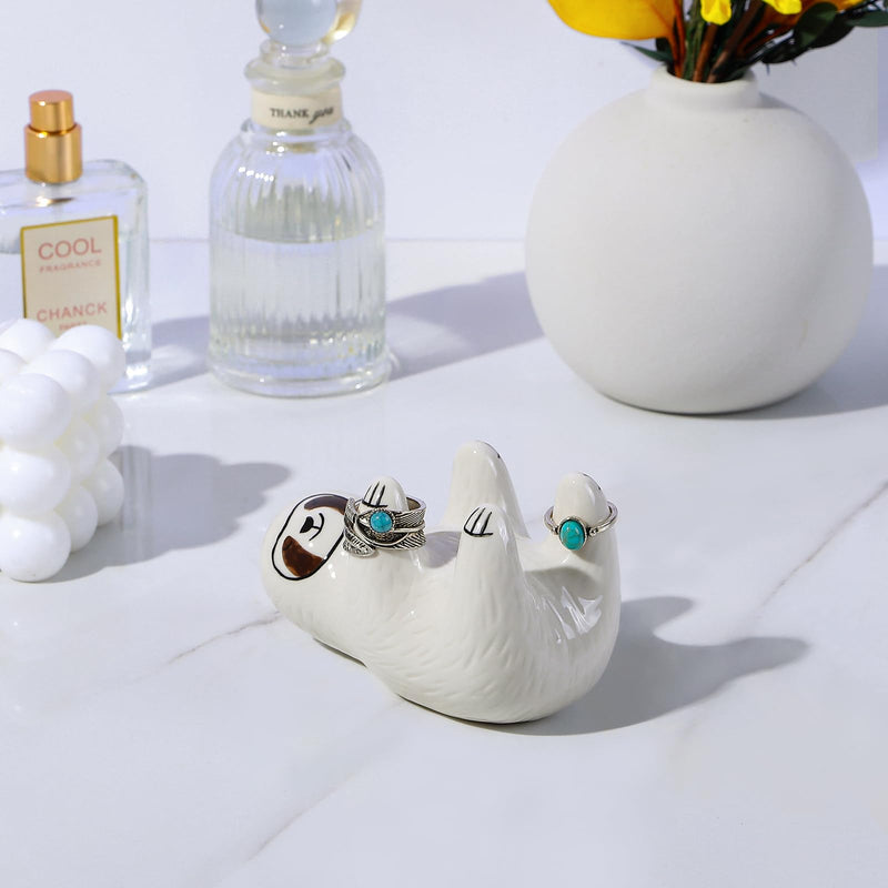 Titanape Sloth Gifts for Women Ring Holder, Funny Jewellery Holder for Rings, Women Gifts for Birthday Christmas Valentines, Ceramic Small Ring Stand Ring Display for Room Decor - Gift Guide