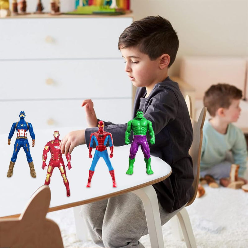 LGQHCE Superherro Anime Figure, 4PCS Aven-gers Figures Ornaments PVC Figures Collectible Model Figures Set Birthday Cake Toppers for Kids Birthday Gifts, Collecting Toy, Desktop Ornament(18cm)