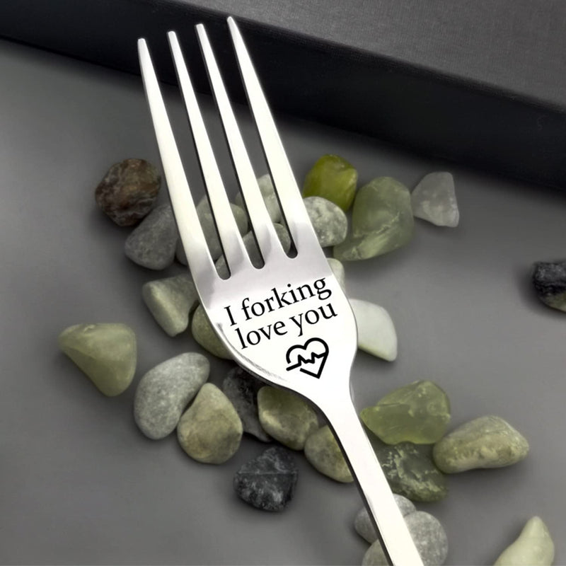 Forking Love You Funny Engraved Forks, Stainless Steel Engraved Fork, Personalized Letter Dinner Fork-I Forking Love You, Unique Carving Fork Best Gifts for Christmas Valentine's Day A3ANCZ (1) - Gift Guide