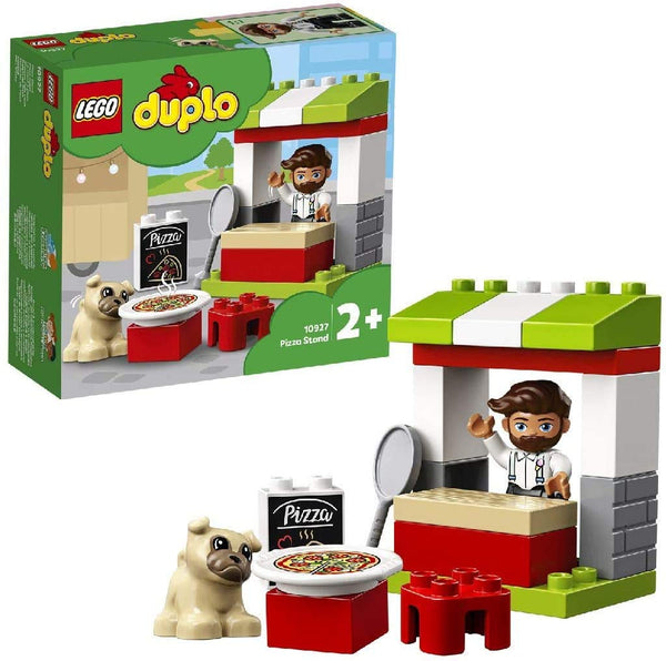 LEGO 10927 DUPLO Town Pizza Stand Playset with Pizza and Dog Figure, Large Bricks, Early Development Toy for Toddlers 2+ Year Old