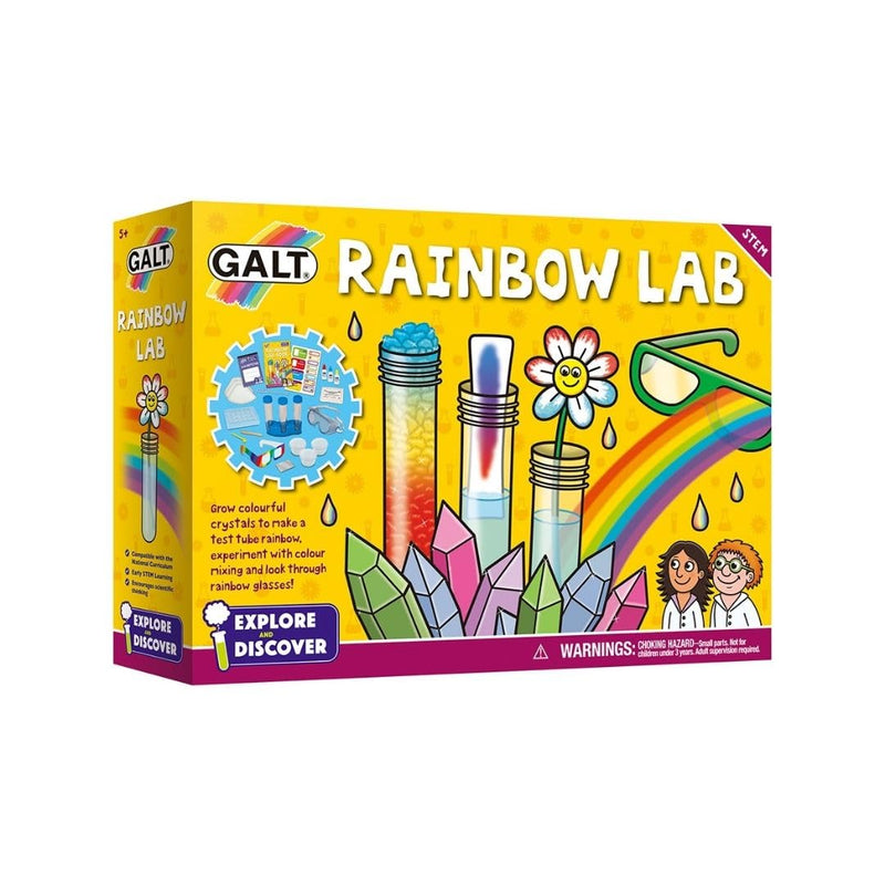 Galt Rainbow Lab - Explore & Discover Childrens Science Kit - 12 Science Experiments for Kids, Colourful Crystals - STEM Toys & National Curriculum Compatible - Gifts for Boys & Girls Ages 5 + - Gift Guide