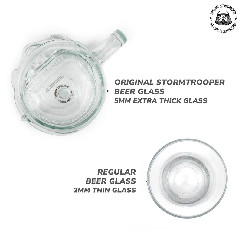 Thumbs Up Original Stormtrooper Beer Glass, Transparent, 1 Pint Size (600ml), Original Fan Merchandise, Perfect Birthday Gifts for Men and Women, Perfect for Collectors and Beer Enthusiasts