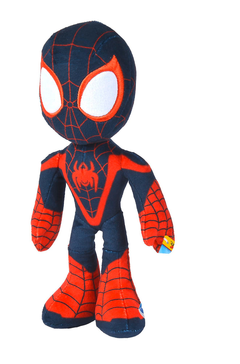 Disney 6315875812X12 25cm Dar apply Spiderverse Miles Morales Action Figure 25 cm Soft Toy with Glow in the Dark Eyes, One Size