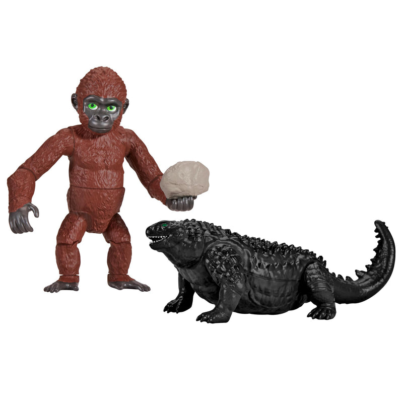 Godzilla x Kong: The New Empire, 3.5-Inch Suko and Titanus Doug Action Figure Toys, Iconic Collectable Movie Characters, Includes Signature Handheld Boulder, Toy Suitable for Ages 4 Years+